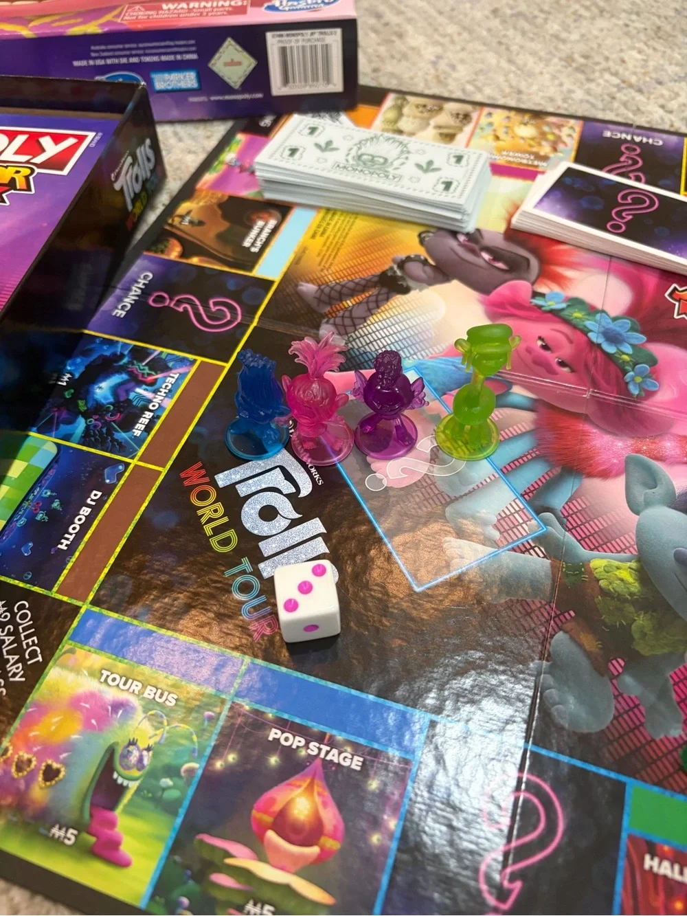 Kids Trolls Monopoly Junior Game - Pink & Yellow